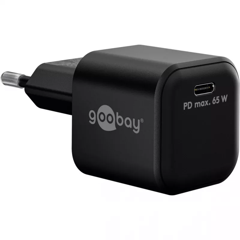 USB-C-lataussarja GOOBAY 74774 – 65 W laturi ja 1 m tekstiilipäällysteinen USB-C-kaapeli