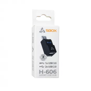 USB-keskitin SBOX H-606 – 3-porttinen USB-A (1x USB 3.0, 2x USB 2.0)