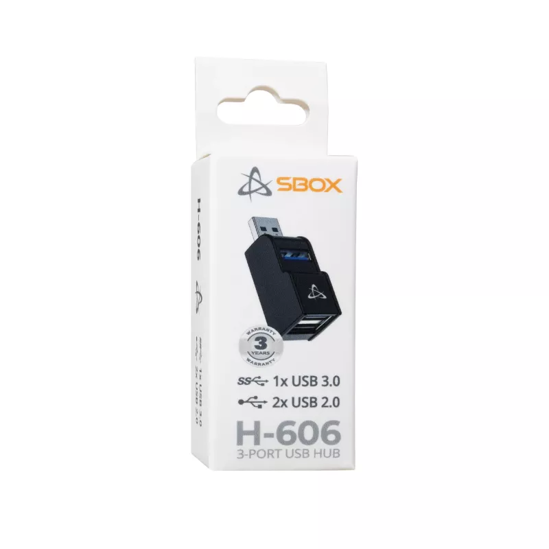 USB-keskitin SBOX H-606 – 3-porttinen USB-A (1x USB 3.0, 2x USB 2.0)