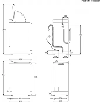 Päältä täytettävä pesukone Electrolux EW2TN5261FP, 6 kg, 1200 kierr./min, 42 l rumpu, valkoinen