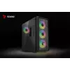 Savio Noctis Glass RGB Cube tietokonekotelo, ATX/Micro-ATX/Mini-ITX, karkaistua lasia oleva etuosa, RGB-tuulettimet, musta