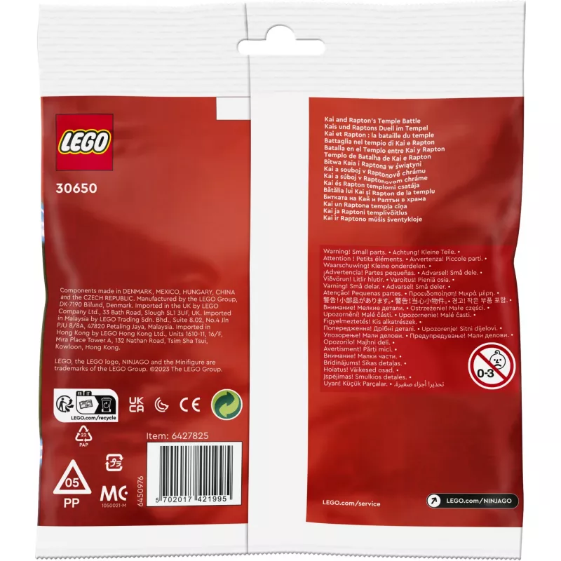 30650 Ninjago Kais ja Raptonin kaksintaistelu temppelissä, rakennussarja Polybag
