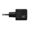 Laturi mobiililaitteille Green Cell CHARGC06, USB-C 33W, Quick Charge 3.0, AC-tulo 100–240V, musta