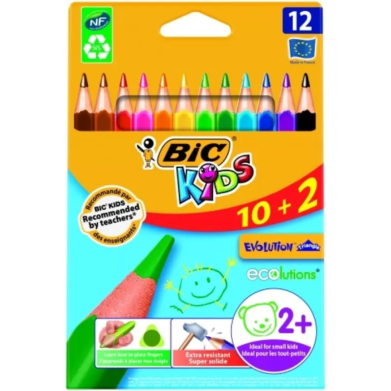 BIC Evolution Triangle 8871462 värikynät, 12 väriä