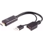 HDMI A naaras - DisplayPort uros -adapteri ShiverPeaks BS10-01012 4K 60Hz 20 cm