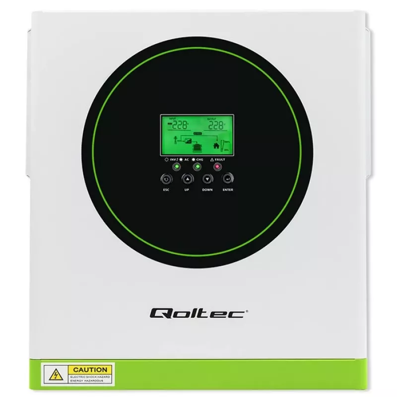 Off-grid aurinkoinvertteri QOLTEC 3500W malli 53864 itsenäisiin aurinkosähköjärjestelmiin