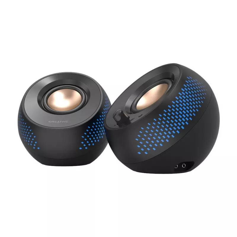 CREATIVE Pebble X 2.0 USB-C-tietokonekaiuttimet säädettävällä RGB-valaistuksella, Bluetooth 5.3, USB-ääni, jopa 15 W RMS teho PC:lle ja Macille