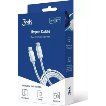 USB-kaapeli 3MK USB-C USB-C 2 m valkoinen