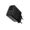 Kiinteä Dual-USB-matkalaturi FIXC17N-2U-BK, 17 W, kannettava USB-verkkosovitin, musta