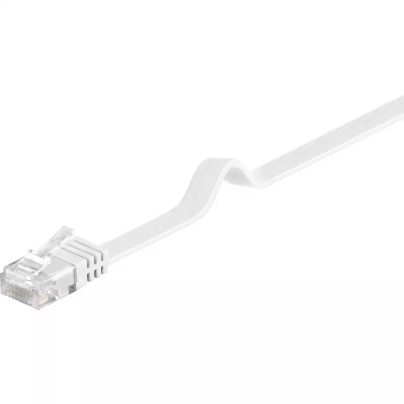 Wentronic Goobay CAT 6 litteä patch-kaapeli, U/UTP, valkoinen, 1 m - kuparimateriaali (95151)