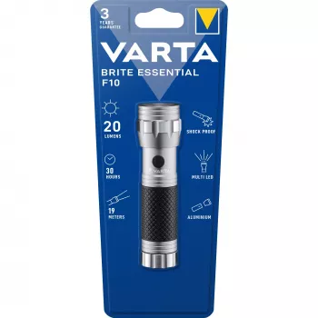 Taskulamppu Varta Brite Essential F10 15608 201 401 — LED, 100 lumenia, kompakti