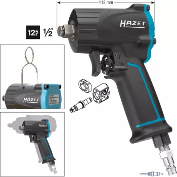 HAZET 9012M - iskuruuvinväännin - musta - 1/2, 1/4 tuumaa - 10 000 kierr./min - 1100 Nm - 610 Nm