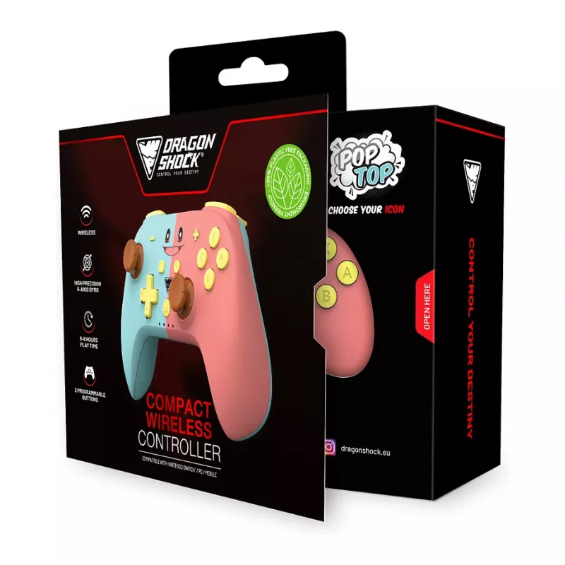 Dragonshock Controller Poptop langaton kuutiot pinkki blu switch