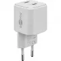 USB-C-pikalaturi Nano, PD, GaN, 35 W (valkoinen, 2x USB-C, Power Delivery 3.0)