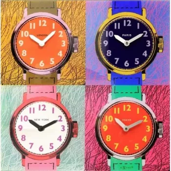 NeXtime kello 8158 Time Zones, 43x43,4 cm, seinäkello, monivärinen
