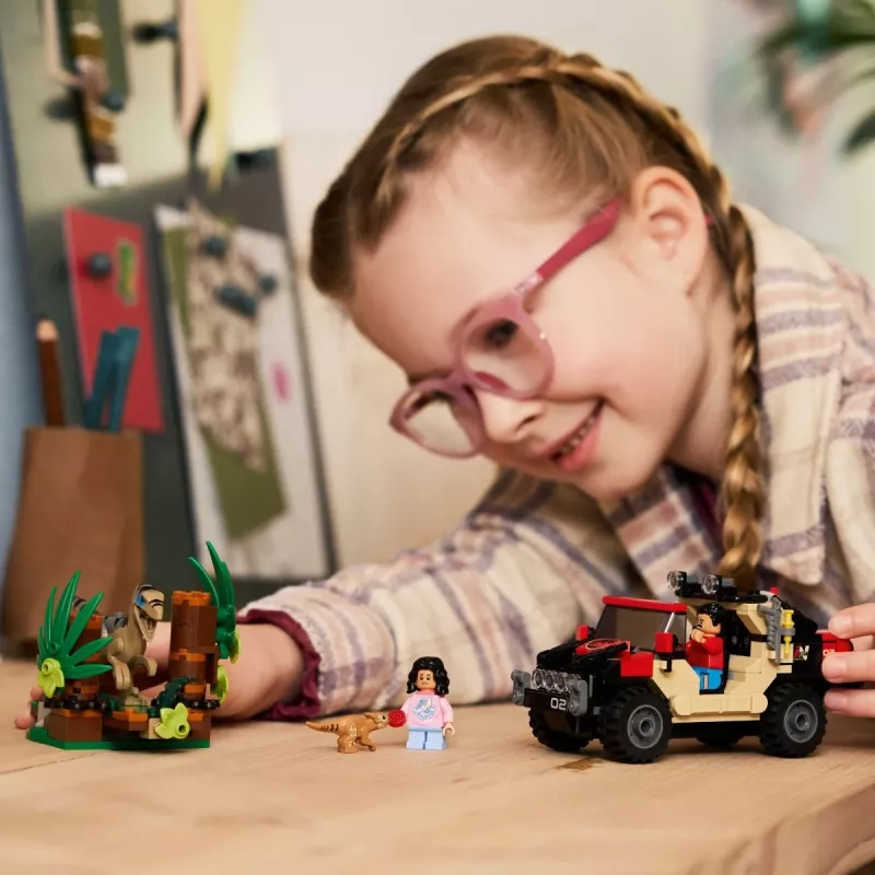 Rakennussarja LEGO Jurassic World 76972 Raptor Off-Road Escape, 285 osaa, 2 minihahmoa, ikä 6+