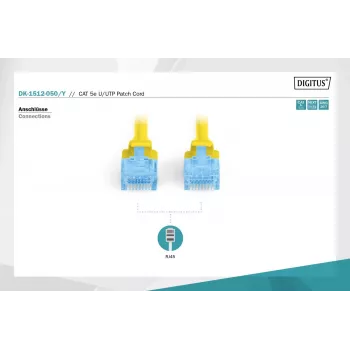 Verkkokaapeli Digitus CAT 5e U/UTP DK-1512-050/Y 5 m keltainen