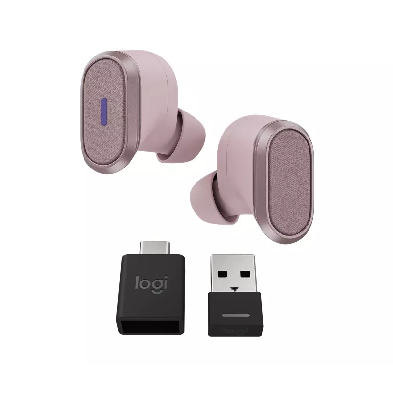 Logitech Zone True Wireless, in-ear-kuulokkeet, ANC, rosé, pinkki, in-ear, Bluetooth, 985-001090