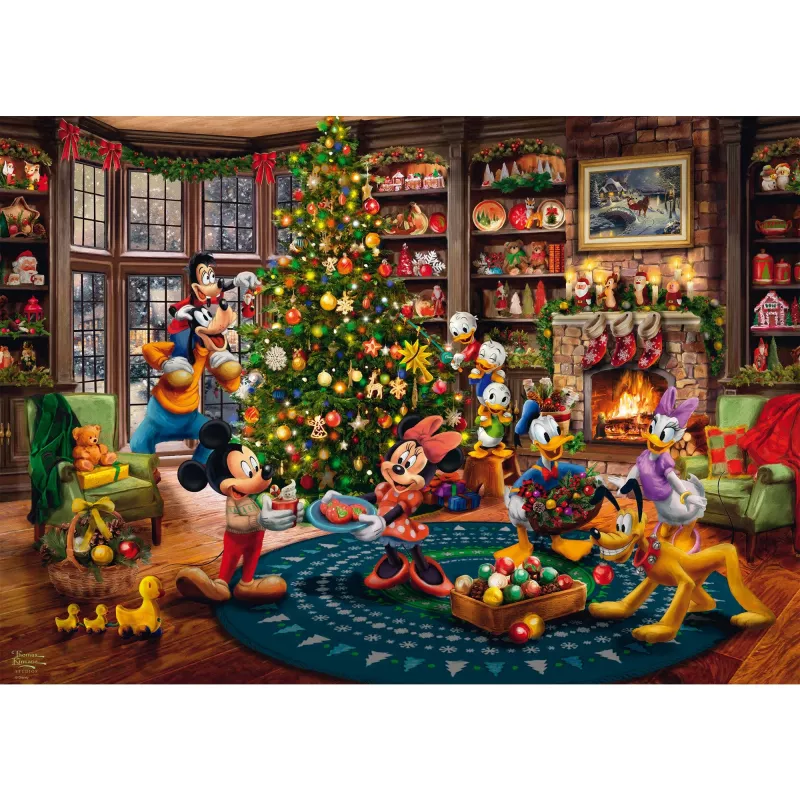 Thomas Kinkade Studios: Disney - Mickey & Minnie Trimming The Tree, palapeli 1000 palaa