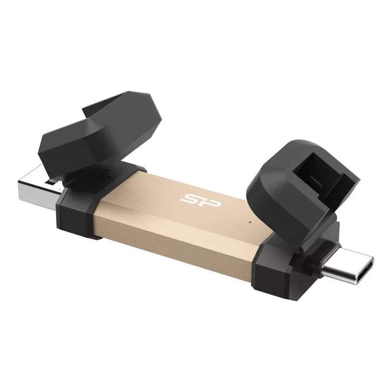 Silicon Power DS72 1 Tt kannettava tikku-SSD, USB 3.2 Gen 2, USB-A/USB-C, kulta
