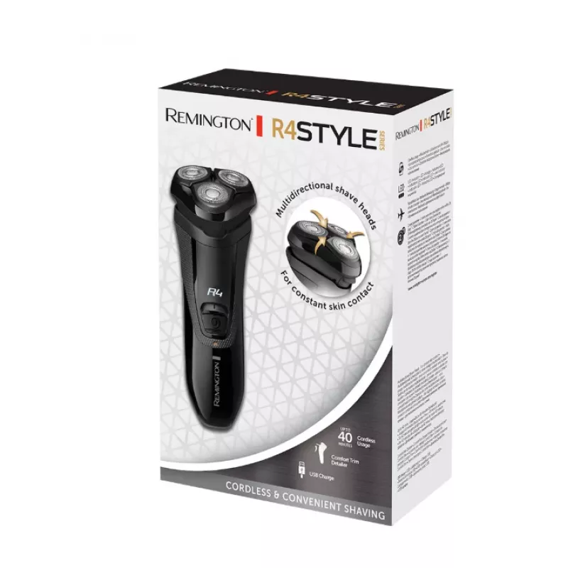 Pyörivä parranajokone Remington R3600 musta paristokäyttöinen 40 min