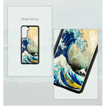 Suojakotelo iKins Samsung Galaxy S21+ — suojaava takakansi 'great wave'