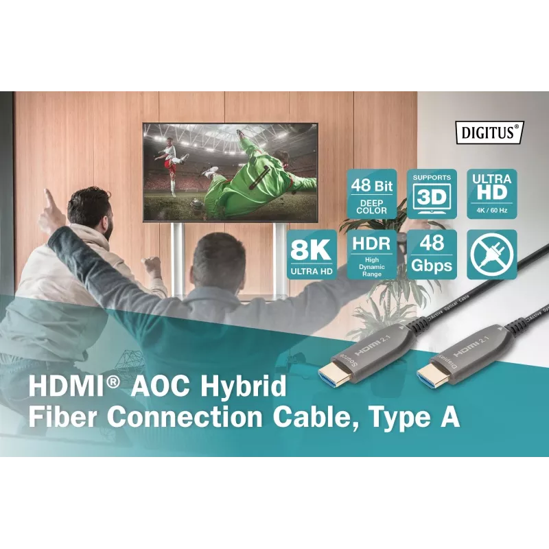 HDMI AOC hybridikuituyhteyskaapeli Digitus AK-330126-300-S
