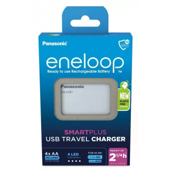 PANASONIC Eneloop Smartplus BQ-CC87 USB-laturi + 4x AA 2000 mAh (K-KJ87MCD40USB)
