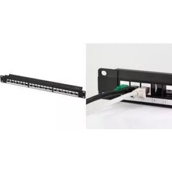 LogiLink Keystone-patchpaneeli 48,30cm (19), 24 moduulia, tyhjä, musta 1HE (NK4065)