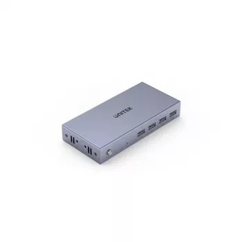 KVM-kytkin Unitek V307A USB HDMI 2-porttinen 4K Ultra HD 3840x2160@60 Hz HDCP 2.2, metallikotelo, harmaa