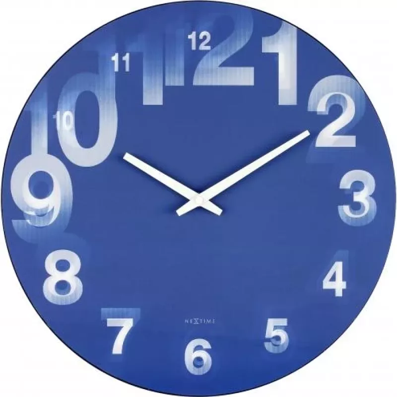 NeXtime kello 3077bl 3D, Ø39,5 cm, seinäkello, sininen/valkoinen