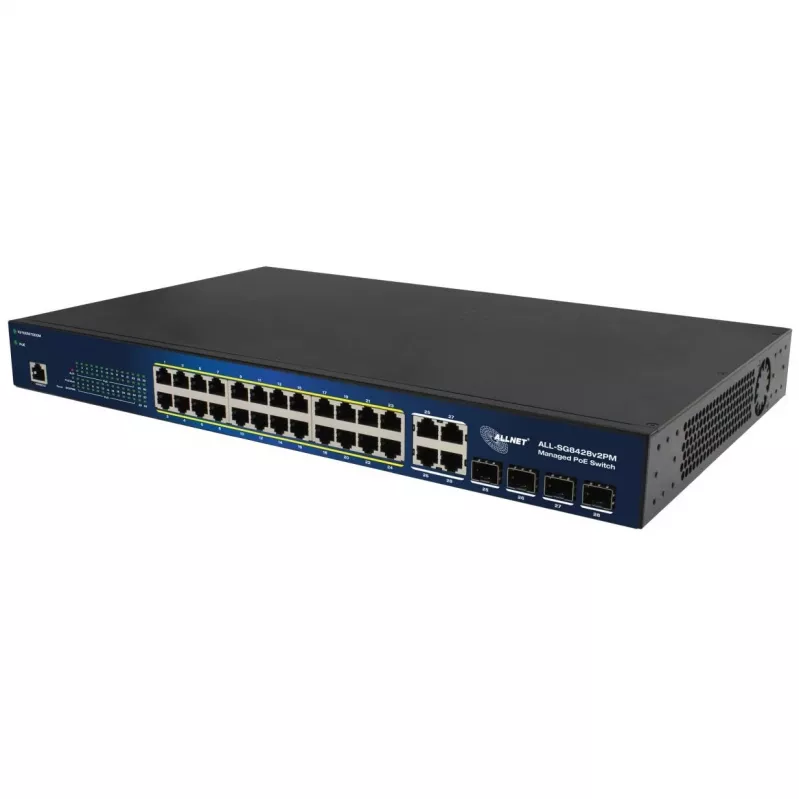 Hallittava kytkin ALLNET ALL-SG8428V2PM 24 porttia Gigabit Ethernet PoE