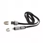 USB-A-pistoke - Micro-USB + 8-pin iPhone -pistoke kaapeli SBOX 1 m musta