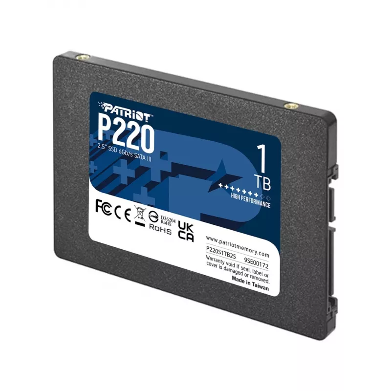 2,5 tuuman SATA III SSD PATRIOT P220 1 TB — 550/500 MB/s, 50k IOPS, 7 mm
