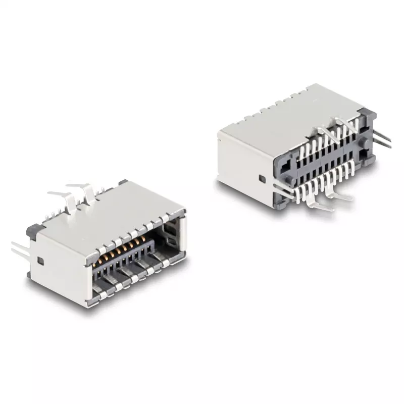 DeLOCK 67193 kaapeliliitin USB Type-E musta hopea liitin