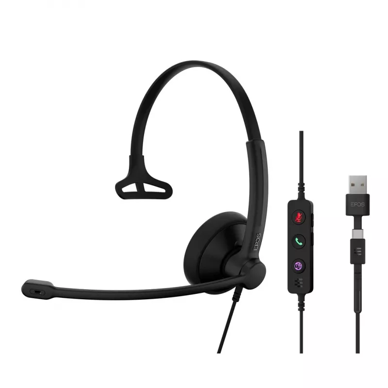 Kuulokemikrofoni EPOS IMPACT 100 MS Mono USB-C+A johdollinen kevyt 51 g