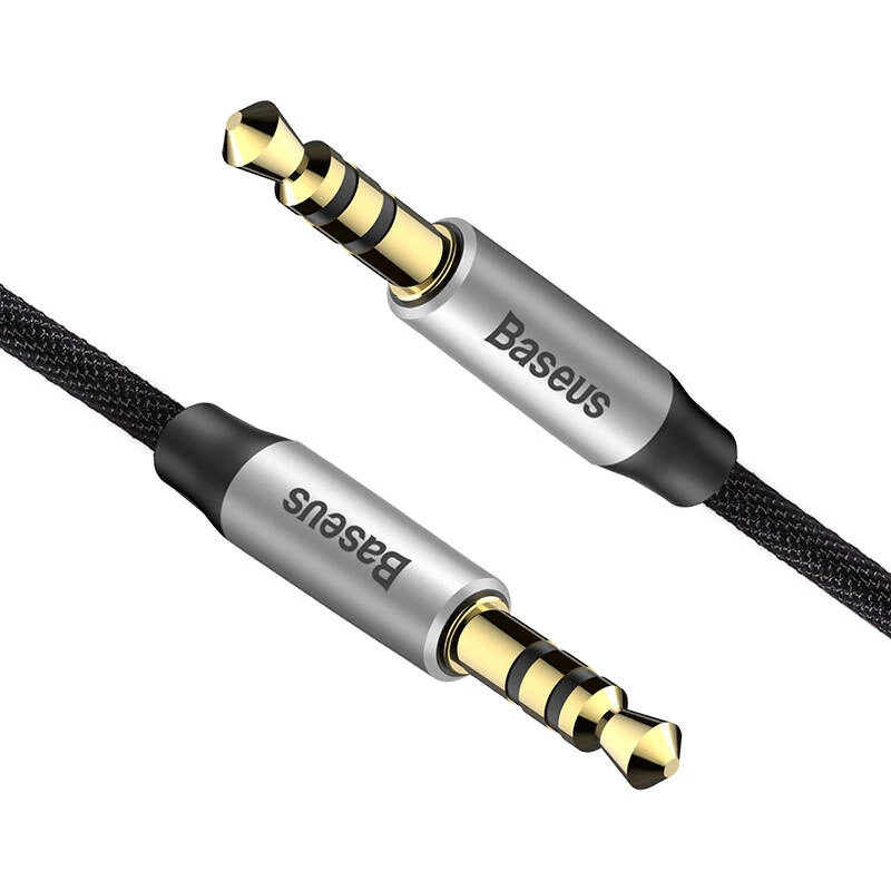 Baseus Yiven audiokaapeli 3,5 mm plugi M30 1,5 m hopea + musta