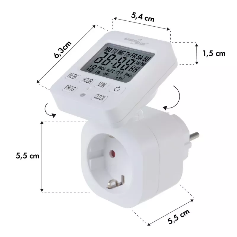 Digitaalinen ajastin GB605 E GreenBlue 16A IP20