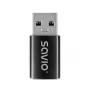 Savio AK-81 videokaapelisovitin USB Type-C USB Type-A musta