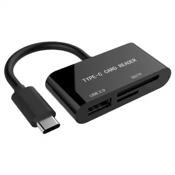 Kortinlukija USB-C SDXC/yhdistelmä/musta