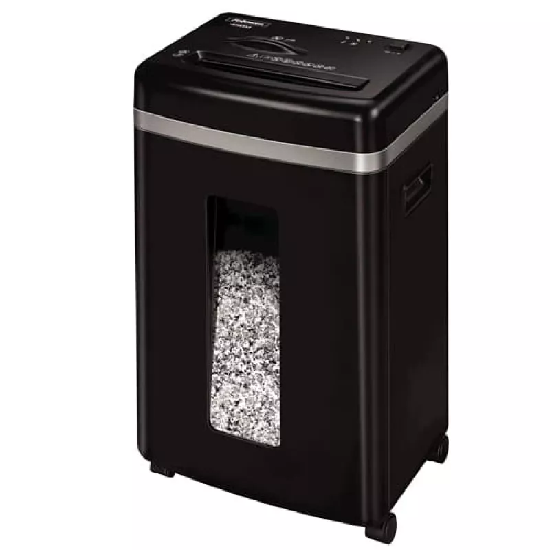 Silppuri Fellowes Powershred 450M mikrosilppu, 9 arkin kapasiteetti, 2 x 12 mm, 22 litran keruusäiliö, musta