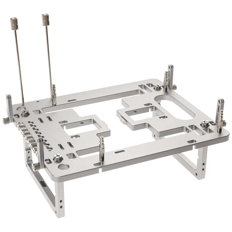 Mini-bench table -kotelo Streacom BC1 Mini V2 hopea — kompakti open-frame-kehys