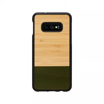 Man and wood -puhelinkotelo SmartPhone Galaxy S10e:lle Bamboo Forest musta