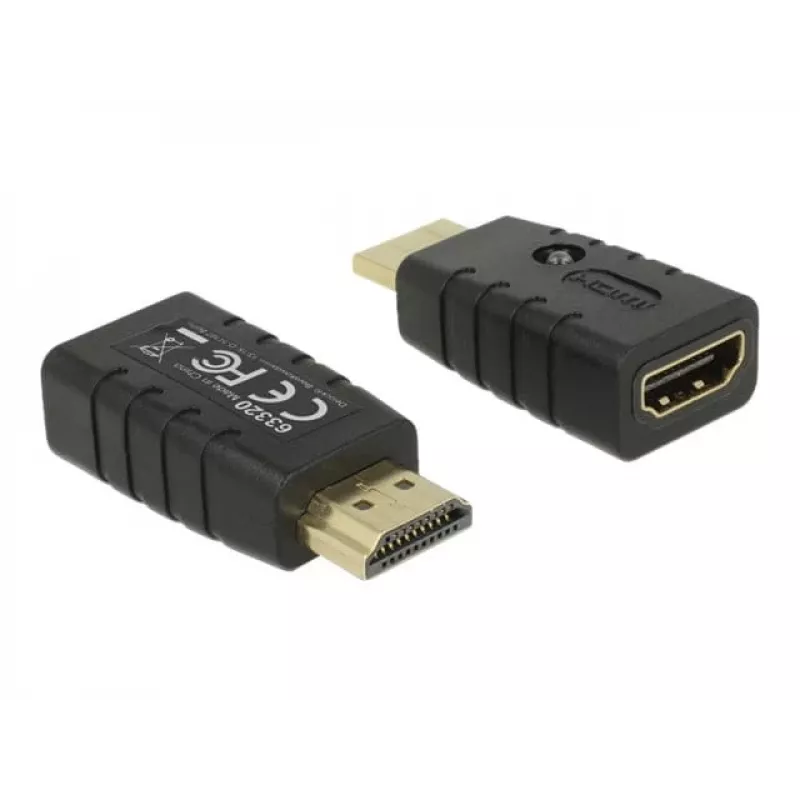Sovitin HDMI (uros) > HDMI (naaras), EDID-emulaattori (musta)