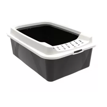 Avoin kissanvessa rotho Bonnie Cat 572×393×209 mm, teknopolymeeri, 30 l, musta/harmaa