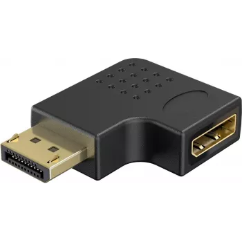 Goobay DisplayPort kulma-adapteri 90° vasen musta (77132)