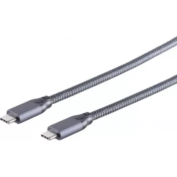 USB-kaapeli S/CONN 13-47010 USB 3.2 Gen 2x2 0,5 m harmaa