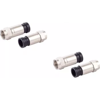 Koaksiaalinen F-puristusliitinsarja ShiverPeaks 85029-A-SET2 7 mm kaapelille, 2-osainen