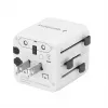 Yleismatkasovitin GEMBIRD TPA-INT-01-W — tulo 100–250 V, Type-G-pistoke, kompaktit mitat 84×56×85 mm