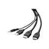 Belkin Secure KVM -yhdistelmäkaapeli - video- / USB- / audiokaapeli - TAA-yhteensopiva - USB, mini-liitäntä, HDMI (M)